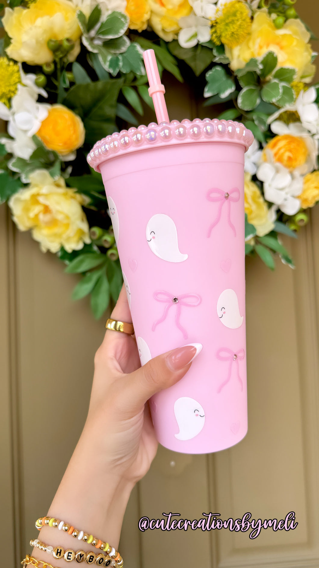 Ghost and bows cold cup tumbler